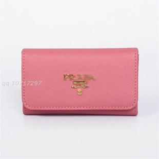  P普家男士女士通用钥匙包 原版牛皮十字纹真皮男式女式钥匙包