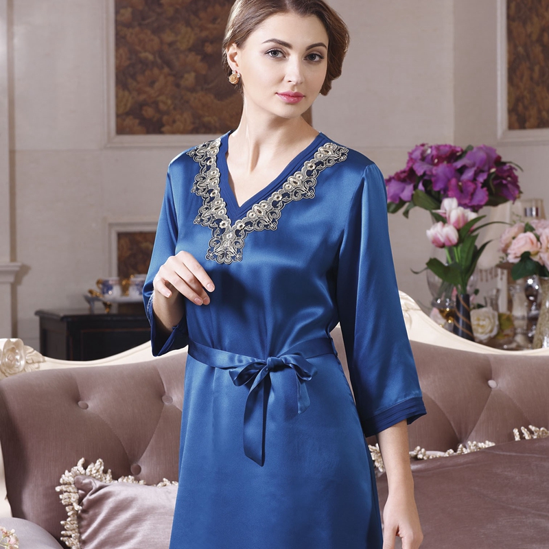 Seoul Arts brand Clearance Special Offer 100% mulberry silk pajamas Home Furnishings Short sleeved Real silk Nightdress YE1613in the Lingerie/Men's underwear/Tracksuit , Lingerie category - from Buy2taobao.com to provide professional Taobao agent buy service