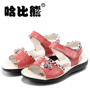  哈比熊单鞋夏季女童鞋 儿童凉鞋 可爱纯色花边童鞋儿童公主鞋