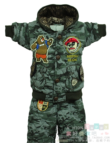 儿童冬装迷彩服套装男童装军服军装特种兵加绒