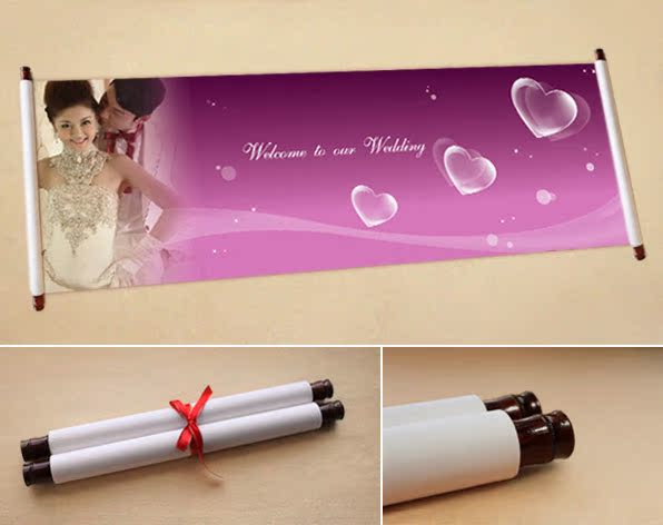 精品签名卷轴 签名布创意定制 结婚婚礼用品签名册 梦幻风J-33 精品签名卷轴 签名布创意定制 结婚婚礼用品签名册 梦幻风J-33