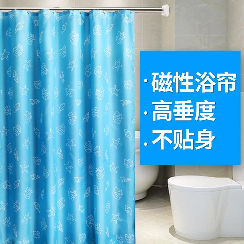 卫生间浴帘 带磁条 磁性磁性浴帘沐浴防水浴帘加厚防霉涤纶布隔断|msdalam kategori keluarga/Alat Pembersihan peribadi, perkakas kebersihan/aksesori bilik mandi, Langsir pancuran - dari Buy2taobao.com untuk memberikan perkhidmatan ejen Taobao profesional membeli