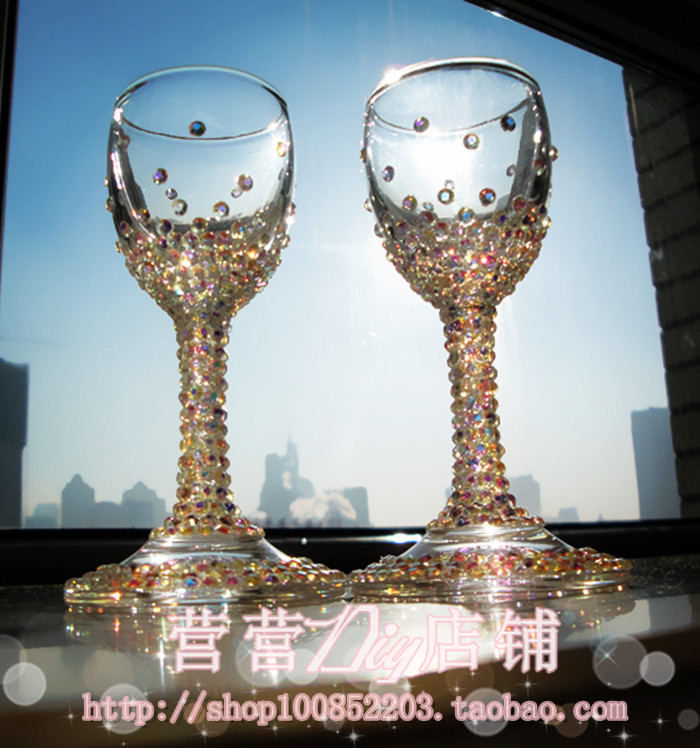 营营店铺 水晶水钻 对杯酒杯 可定制 生日结婚创意礼品 包邮顺丰 营营店铺 水晶水钻 对杯酒杯 可定制 生日结婚创意礼品 包邮顺丰