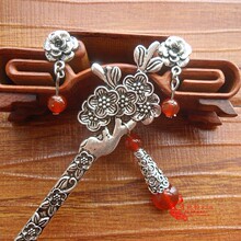 The the original Aoxue Samuume natural red agate Bob Plum retro hair accessories hairpin classical Bookmark to send earrings
