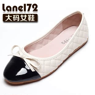  172巷-大码女鞋40-43码 新款女春鞋 平底平跟单鞋 豆豆鞋 女