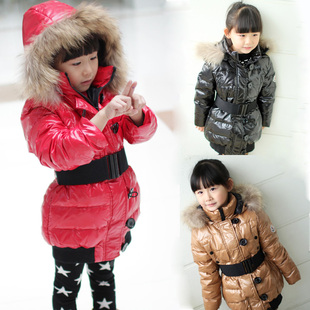  女童羽绒服 儿童亮面免洗韩版亲子装 童装冬装小童中童学生中长款