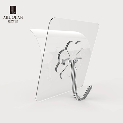 免打孔高透明挂钩强力无痕粘胶厨房浴室墙壁吸盘粘贴壁挂承重粘钩