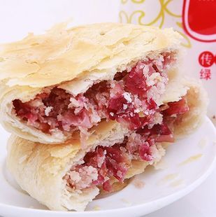  云南特产食品 花味道玫瑰鲜花饼酥皮月饼50g现烤特色小吃糕点美食
