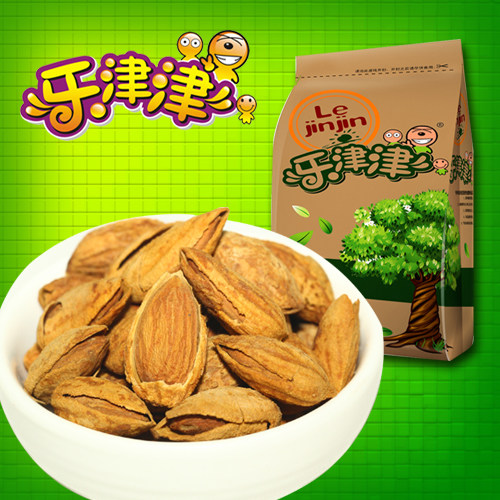 乐津津坚果零食 新疆特产奶香壳杏仁 2件包邮巴旦木220克