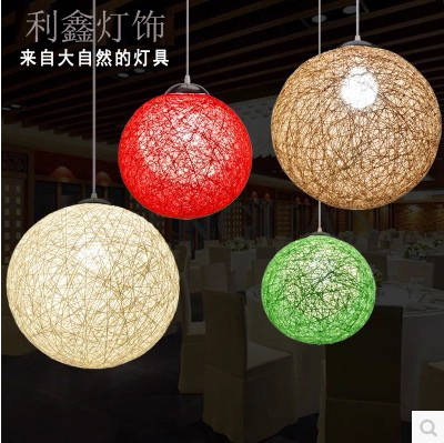 麻球吊燈 美式個性創意彩色田園藤藝客廳臥室過道餐廳吧台吊燈在類目 家裝主材, 燈具燈飾, 吊燈中 - 來自Buy2taobao.com提供專業的淘寶代購服務