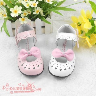  春夏新款 韩版公主鞋爱心镂空软牛皮儿童半凉鞋真皮女童单鞋