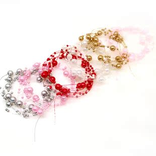  千色新娘 繁星珍珠头饰 韩式短发结婚发饰造型 婚纱配饰头花 多色