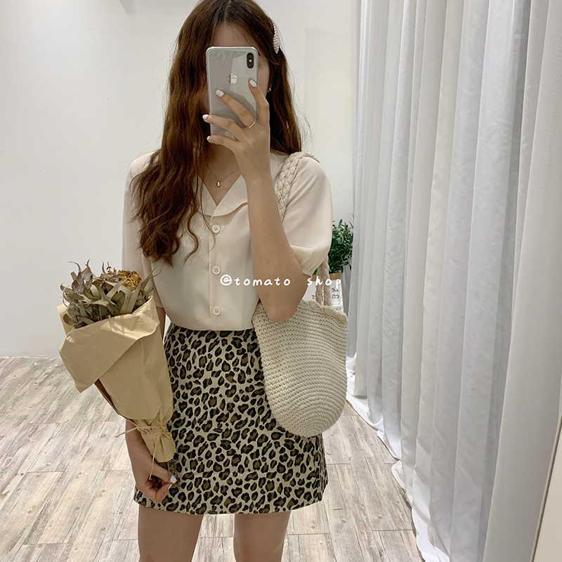 TOMATO SHOP 免邮!可盐可甜的~版型很正~豹纹显瘦高腰短裙|ruв категории Женская одежда, юбка - от Buy2taobao.com для оказания профессиональной услуги покупки агента Taobao
