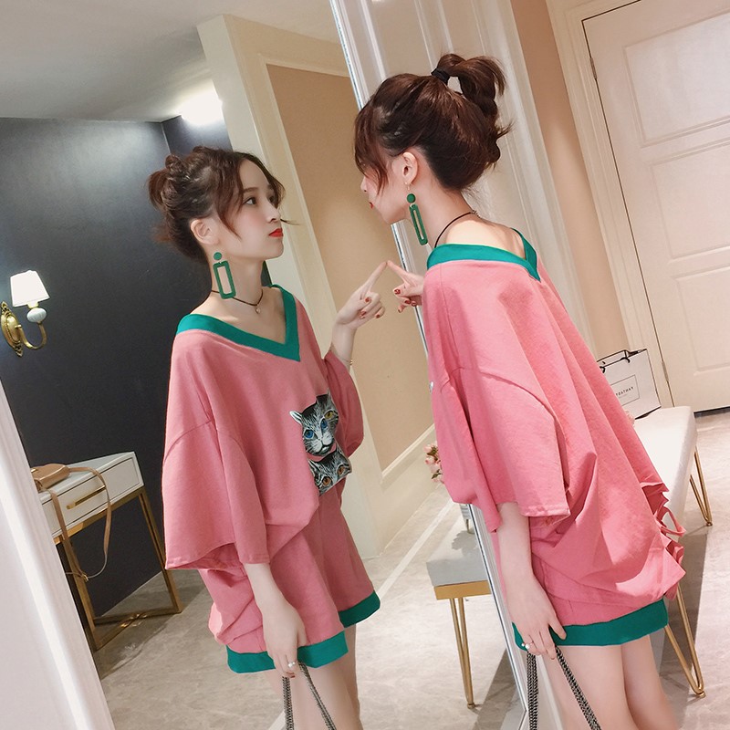 大码女装胖mm两件套2019夏装很仙的洋气减龄遮肚显瘦胖人宽松套装|ruв категории Женская одежда, женской одежды - от Buy2taobao.com для оказания профессиональной услуги покупки агента Taobao