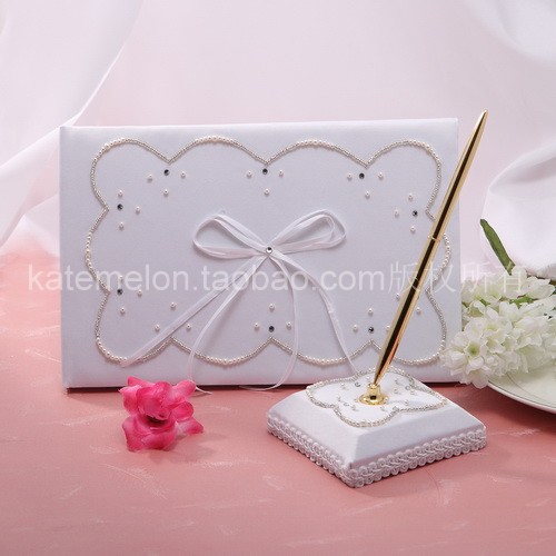 katemelon婚庆用品结婚签到本婚礼签名册签名笔 典雅款签到本 katemelon婚庆用品结婚签到本婚礼签名册签名笔 典雅款签到本