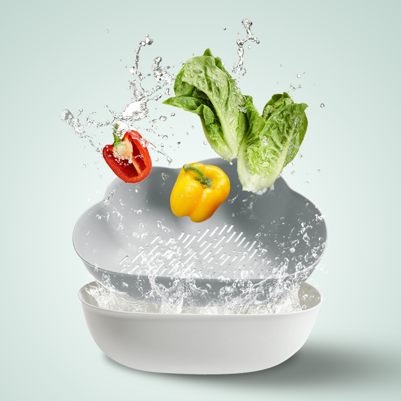 北欧双层塑料沥水篮洗菜盆篮厨房家用创意淘筛筐篮子欧式大滤水盘在类目 餐饮具, 餐具, 果盆/果盘/果篮中 - 来自Buy2taobao.com提供专业的淘宝代购服务