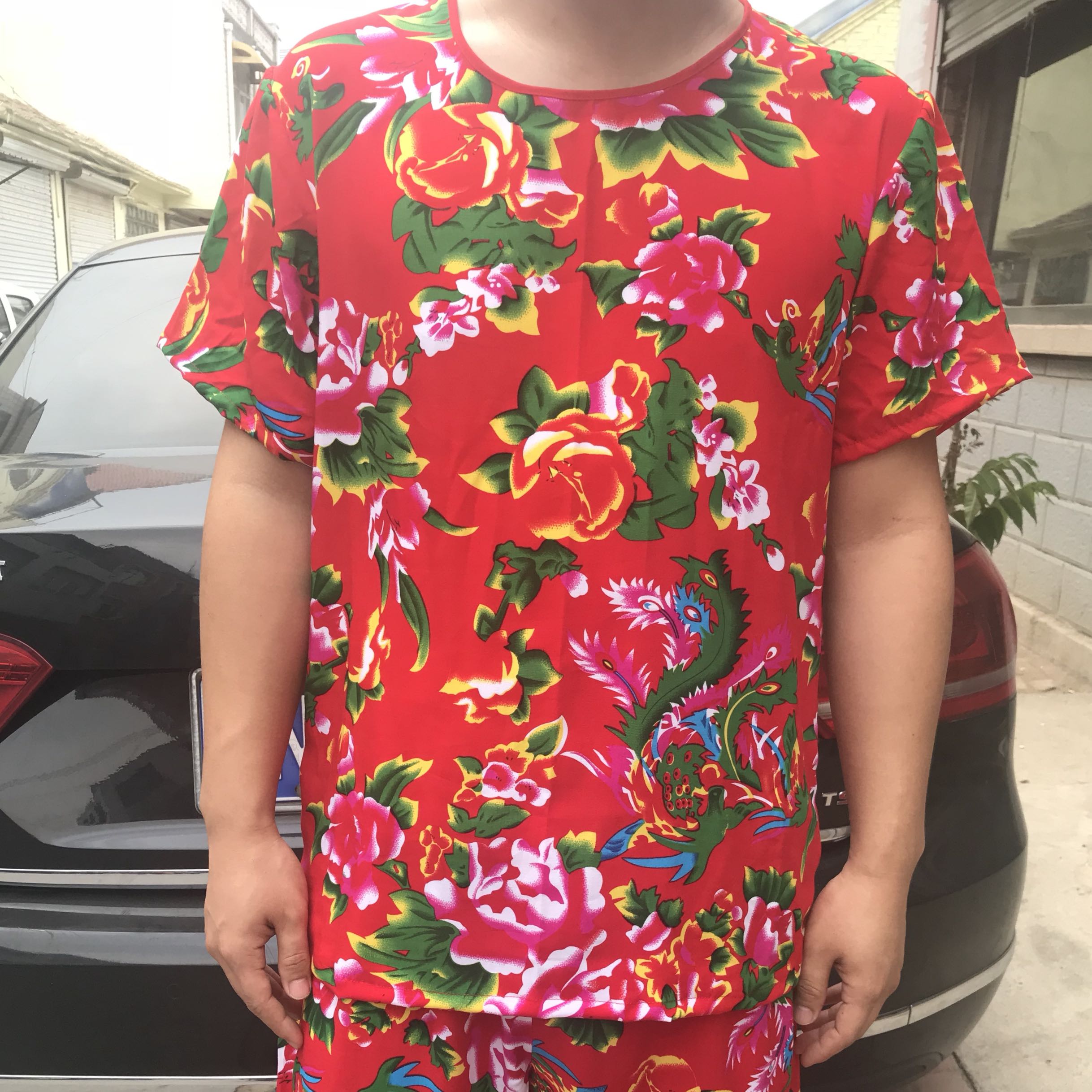 东北大花布男女绵绸短袖短裤套装花裤衩二人转夏人造棉舞蹈演出服在类目 女装/女士精品, 唐装/民族服装/舞台服装, 民族服装/舞台装中 - 来自Buy2taobao.com提供专业的淘宝代购服务