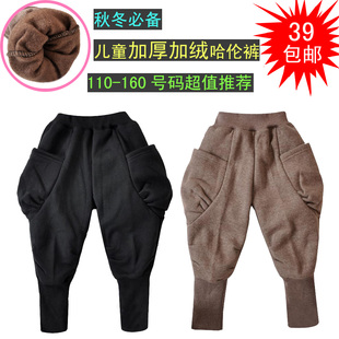  新款秋冬儿童哈伦裤靴裤马裤 中大童女童加厚加绒裤子松紧腰