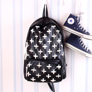  镂空PU包包新款潮女牛皮背包旅游包双肩包女韩版潮真皮包