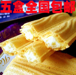  韩国进口食品 CROWN可拉奥 奶油夹心蛋卷饼干 榛子瓦142g 满包邮