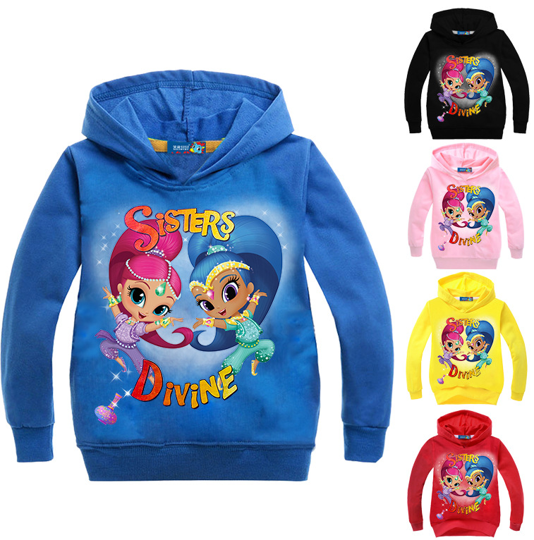 Cartoon Children's clothing Desire spirit Sisters Shimmer and Shine children Sweater pure cotton hoodiein the Children/Baby/Family fitted , Sweater/Fleece category - from Buy2taobao.com to provide professional Taobao agent buy service
