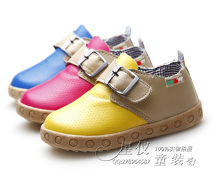  春季布尼迪503糖果色男女宝宝学步鞋软底单鞋 儿童软底PU皮鞋
