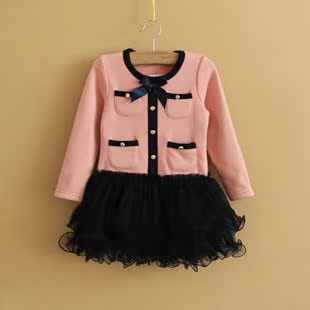 童装女童公主裙秋冬装...