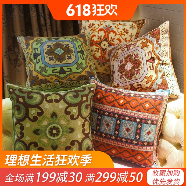 Neoclassical Hand embroidery decorate By pillowcase Pillows pillow case Cushion cover sofa Pillows A new house Wedding Giftsin the Home Fabric , Pillow/Pillow category - from Buy2taobao.com to provide professional Taobao agent buy service