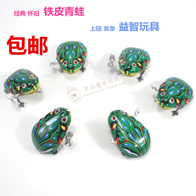 儿童80后怀旧上链发条铁皮弹跳青蛙玩具 幼儿动手动脑 喝酒小青蛙在类目 玩具/童车/益智/积木/模型, 电动/遥控/惯性/发条玩具, 发条玩具中 - 来自Buy2taobao.com提供专业的淘宝代购服务