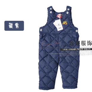  童装羽绒背带裤 儿童羽绒裤 小童保暖背带裤 童保暖防寒裤可开档