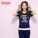 tinee新款韩国运动服套装女夏装时尚大码卫衣运动装短袖休闲套装