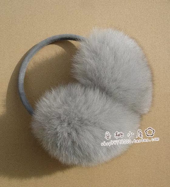 An peach cottage Xin Wei Jian Fox fur earmuffs Cute earmuffs Ear cover Fine hair bands Light gray ears warmin the Accessories/Leather belt/Hat/Muffler , Earmuffs category - from Buy2taobao.com to provide professional Taobao agent buy service