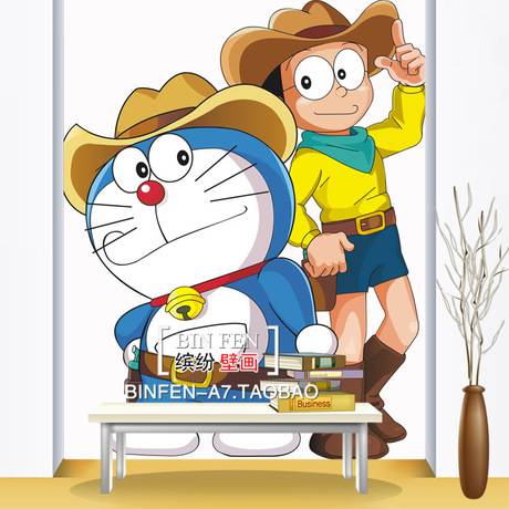 大雄机器猫卡通动画大型自粘壁画 \/贴纸\/可移除