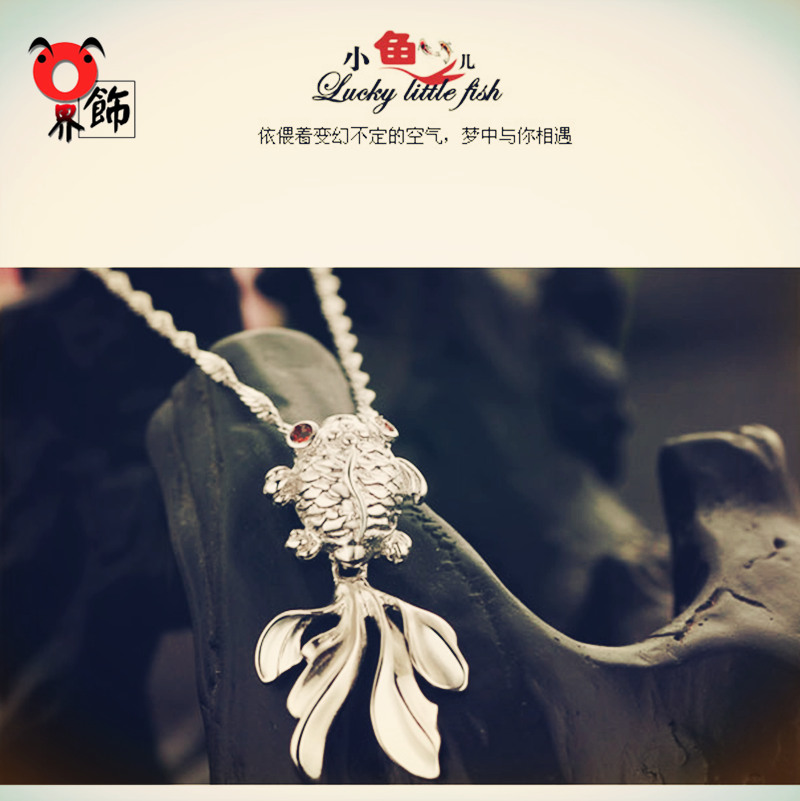 【聚优品】流行韩版时尚首饰品镀银镀白金金鱼吊坠项链坠包邮 【聚优品】流行韩版时尚首饰品镀银镀白金金鱼吊坠项链坠包邮
