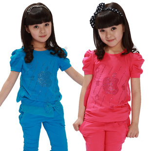  品牌童装儿童女童中大童夏装新款原创韩版休闲套装运动套装