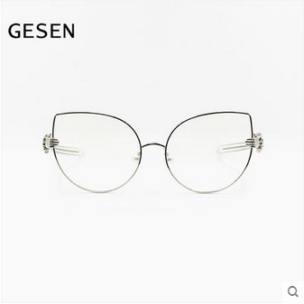 Streaky Same item glasses personality cat eye Palm Octagonal mirror Irregular Pearls Nose pads myopia Plain glassesin the ZIPPO/Swiss Army Knife/Glasses , Frames category - from Buy2taobao.com to provide professional Taobao agent buy service