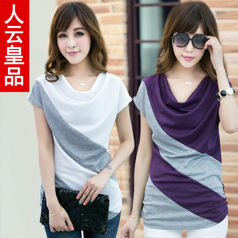 Mm summer 2013 half Sleeve plus size women's clothing new fat Korean loose short-sleeved blouse in early summer and summer Ladies t shirt