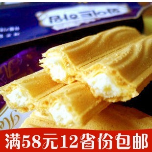  Crown可拉奥奶油榛子瓦蛋卷142G 韩国进口零食饼干
