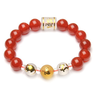  开光属猴鼠龙蛇年吉祥物红玛瑙三合玄武申子辰四神手链男女