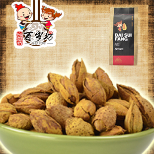  【百岁坊 壳杏仁】坚果零食 干果特产 壳杏仁 巴旦木238g/袋 特价