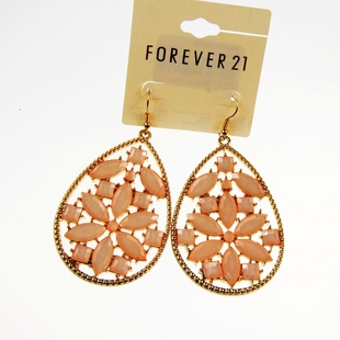  欧美外贸原单同款饰品批发:FOREVER21新款时尚精美镶嵌耳环xk-769
