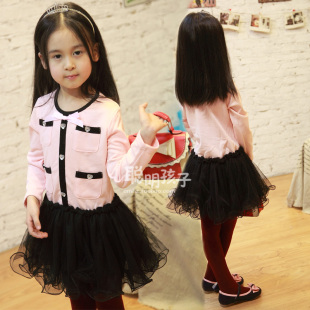  韩版童装女童裙冬装新年装儿童裙子宝宝加厚加绒连衣裙蓬蓬裙593