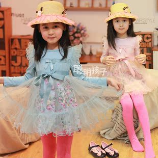  韩版女童碎花荷叶边长袖连衣裙新款春装儿童裙子宝宝童装裙31