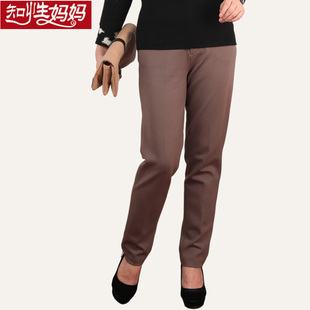  冬中老年女裤长裤妈妈裤子松紧腰大码正装裤高腰中年直筒休闲裤子