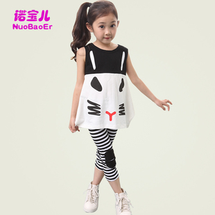  品牌童装 女童夏装新款 韩版 儿童套装 大童 休闲短袖套装