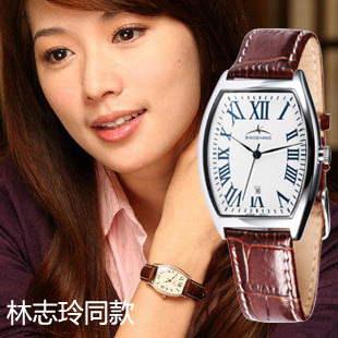  酒桶型复古表女表带日历石英表手表女 韩国时尚 情侣表 女士手表