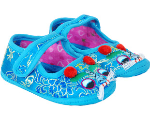  手工庆阳刺绣婴儿布鞋 特色工艺品 儿童绣花布鞋 手工传统虎头鞋