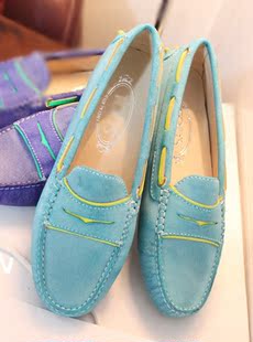  欧洲站新款tods 豆豆鞋 女欧美真皮女鞋平底鞋英伦复古开车鞋船鞋