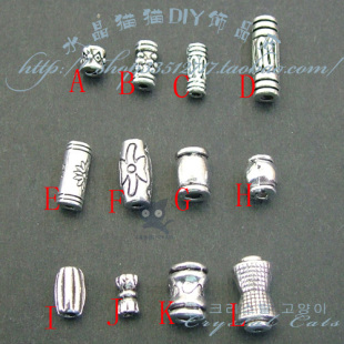 隔珠/管珠 仿复古藏银苗银合金 DIY手工串珠佛教饰品配件材料散珠
