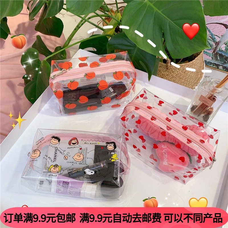 日韩透明防水化妆包女便携 ins风卡通大容量少女简约收纳包洗漱包在类目 家庭/个人清洁工具, 个人洗护清洁用具, 洗漱包中 - 来自Buy2taobao.com提供专业的淘宝代购服务